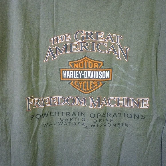 Vintage Collectible Harley-Davidson XL Green Biker Tank Top,  Wauwatosa, WI - Picture 3 of 4